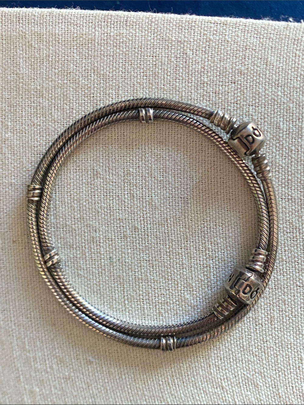 Authentic PANDORA Sterling Silver Snake Chain Bracelets Lot of 2